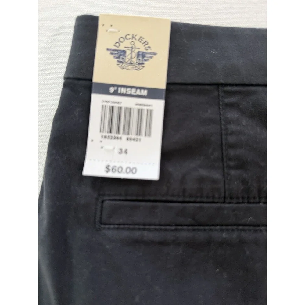 Dockers Ultimate Supreme Flex Black Chino Shorts 34 9” NWT